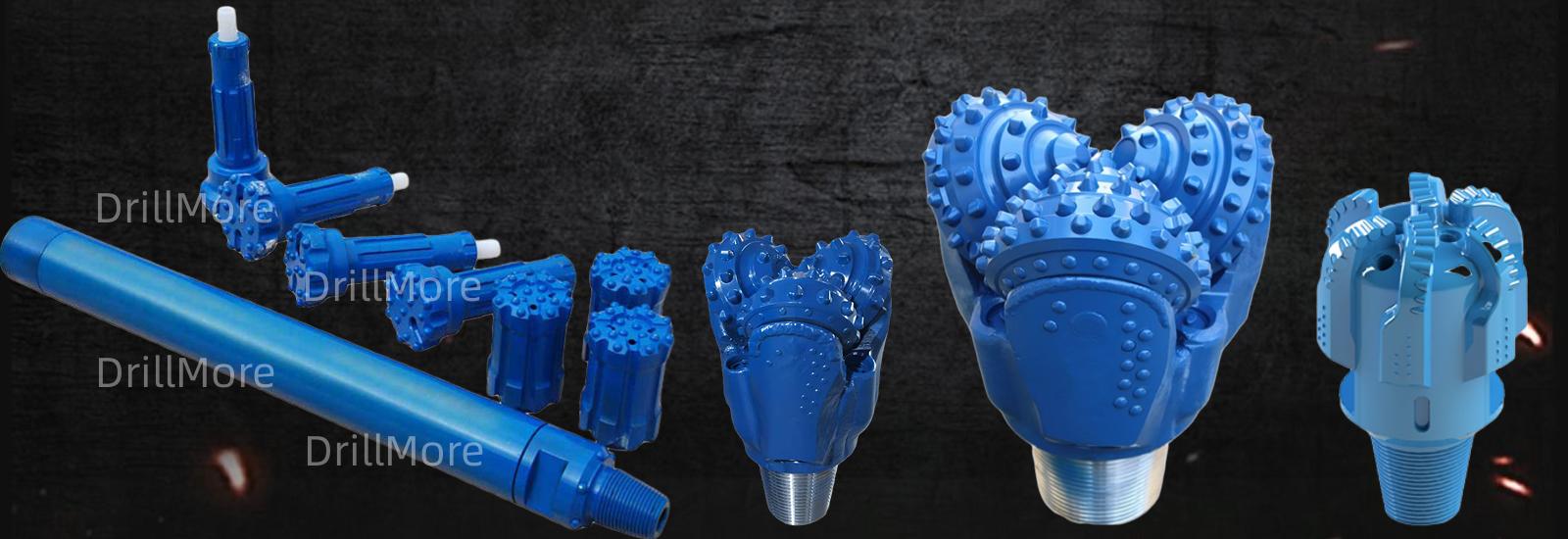 Įvairių tipų kasybos ir šulinių gręžimo antgaliai