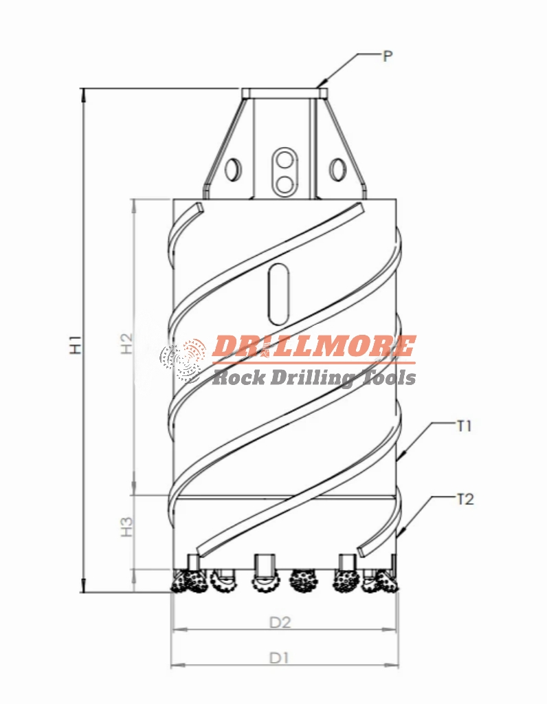 Roller bit core barrel